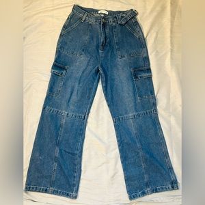 Baggy denim cargo jeans